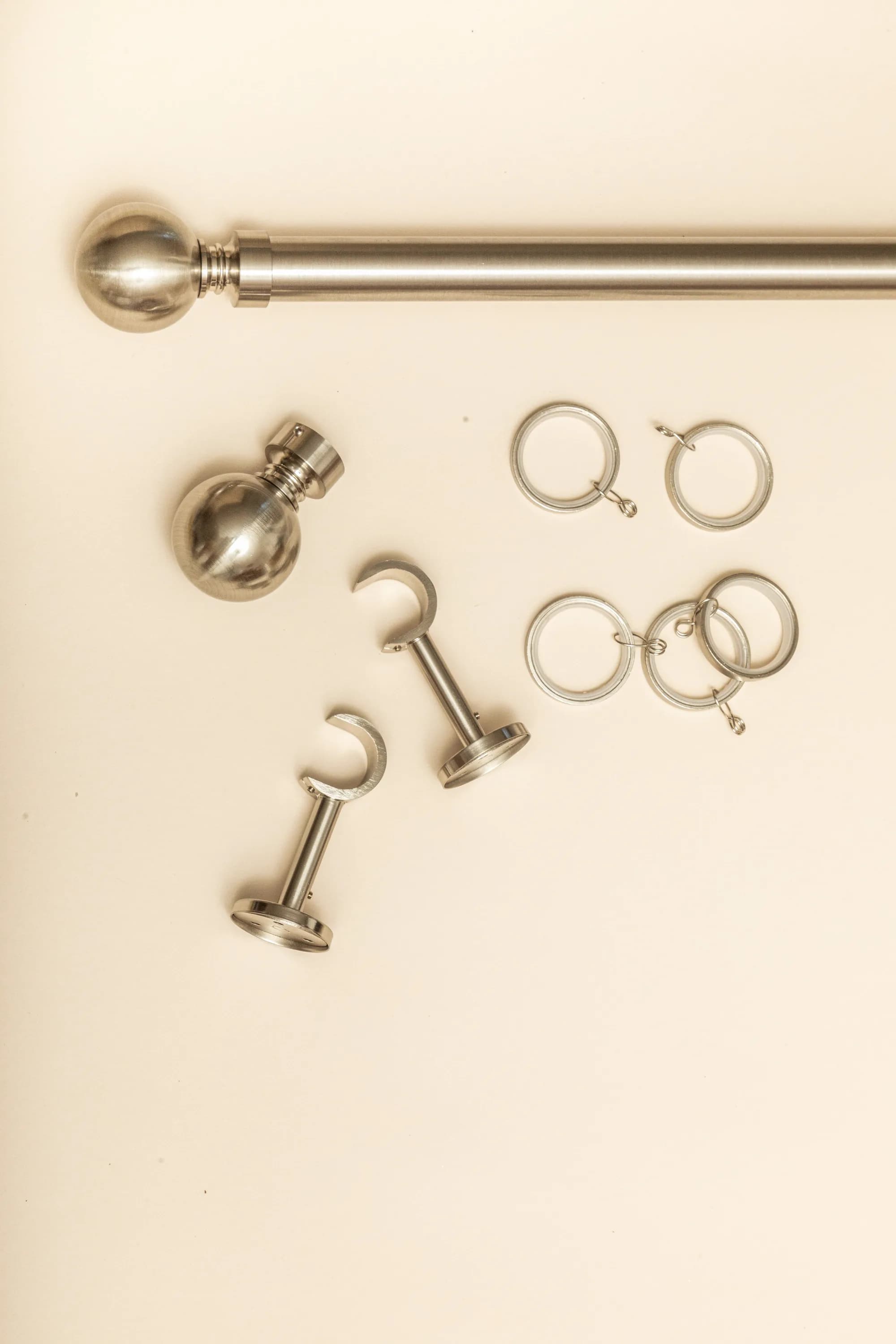 Tringle Inox à rideaux sur mesure — Embout rond